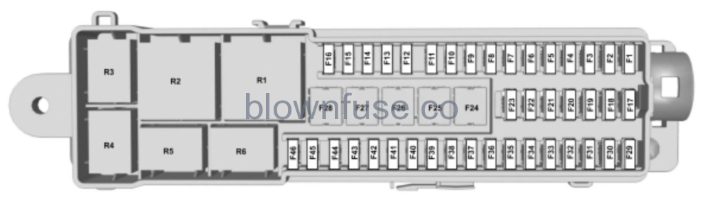 2016 Ford Escape luggage compartment Fuse Box Diagram
