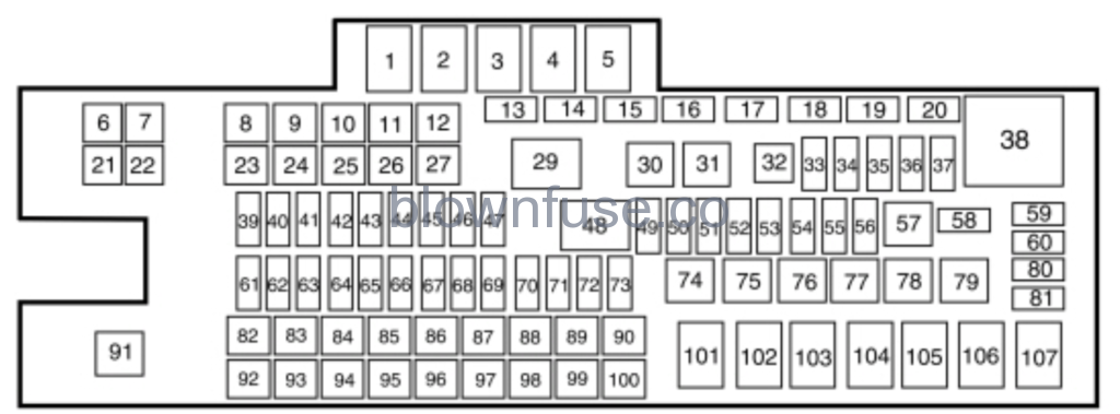 2016 Ford F-650/F-750 Fuse Box Diagram
