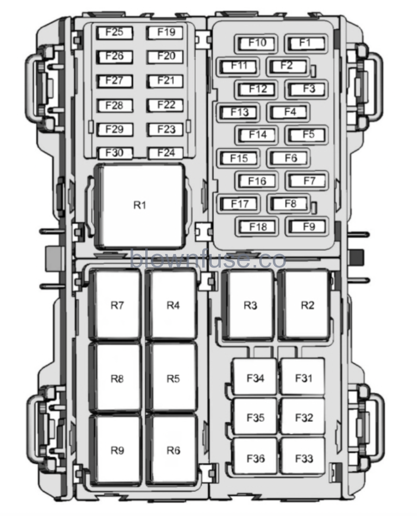 2016 Ford Fiesta passenger Fuse Box Diagram
