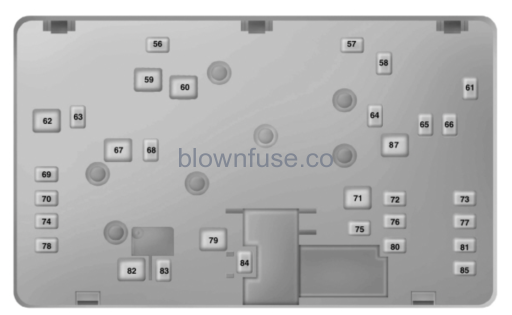 2016 Ford Fusion Bottom of Fuse Box Diagram