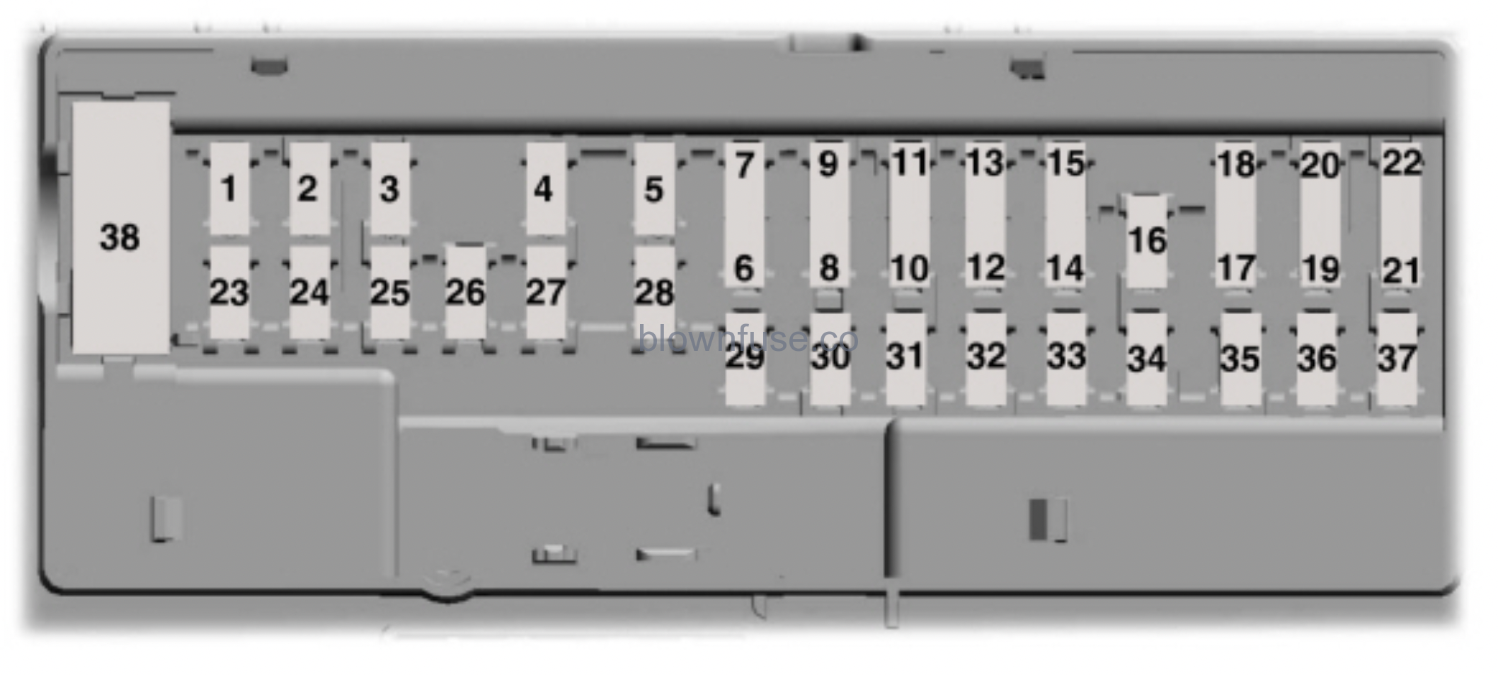 2019FordF250F350F450F550PassengerFuseBoxDiagram Blown Fuse