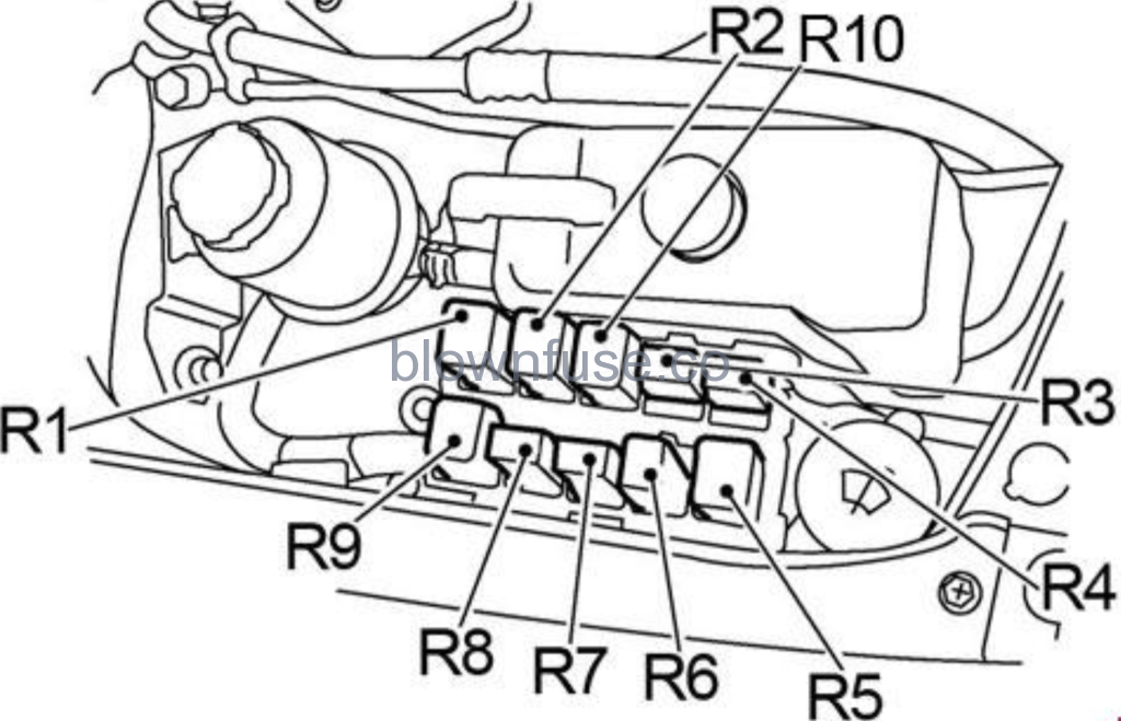 2000-2006 Nissan Sentra engine compartment relay diagram