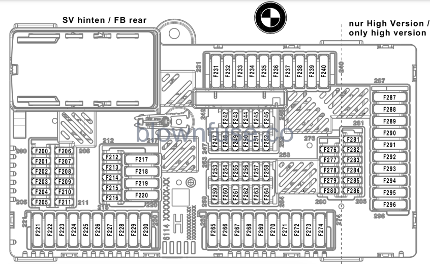 2022 BMW 3-Series Fuse Box Diagram layout