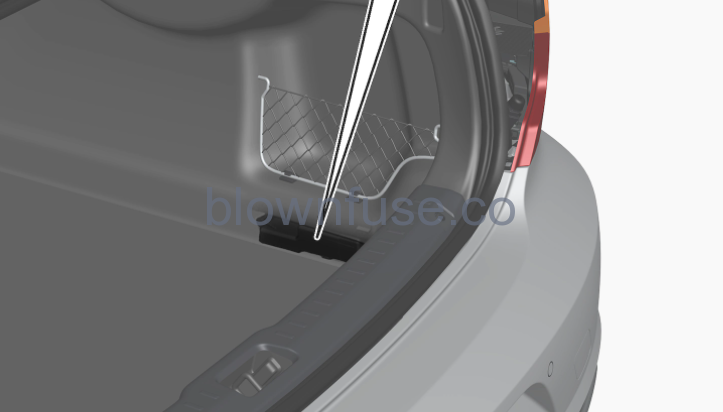 2022 Volvo S90 trunk fuse box location