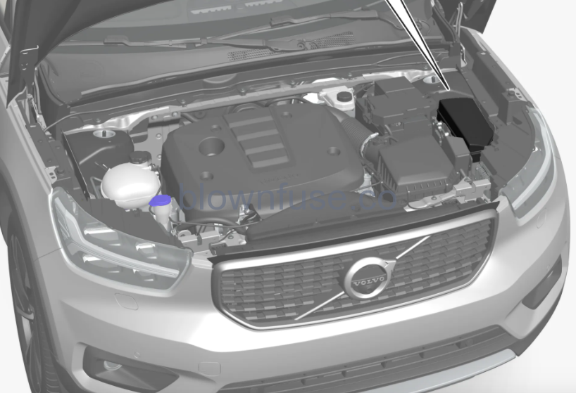 2022 Volvo XC40 engine fuse box location