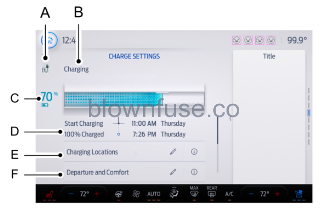 2022 Ford E-Transit Charging screen settings