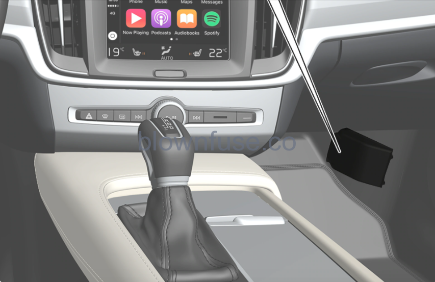 2022 Volvo S60 Recharge Plug-in Hybrid passenger fuse box location