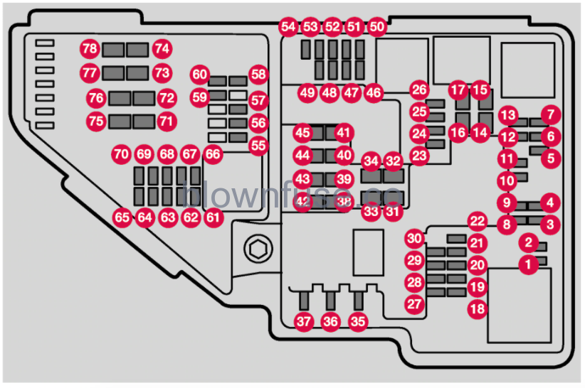 2022 Volvo V60 Recharge Plug-in Hybrid power distribution fuse diagram