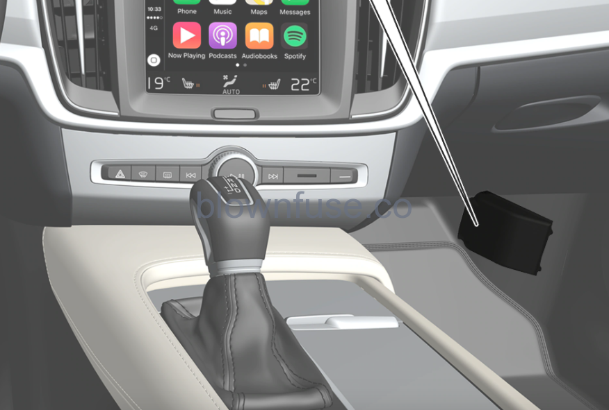 2022 Volvo V60 Recharge Plug-in Hybrid passenger compartment fuse box location