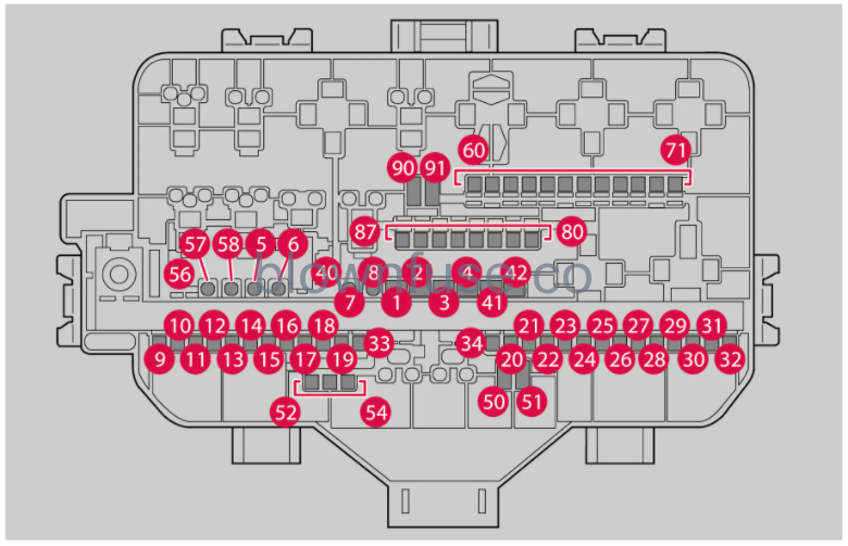 2022 Volvo C40 passenger Fuse Box Diagram
