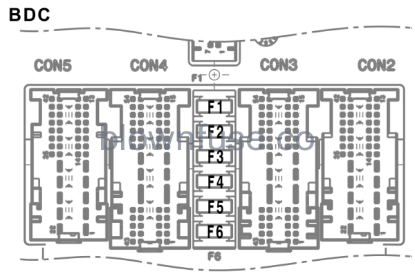 2022 BMW 3-series connector fuse box f1, f2, f3, f4, f5, f6