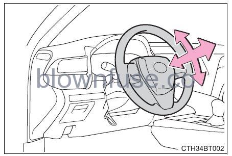 2022 Toyota Camry Adjusting the steering wheel and mirrors FIG 9