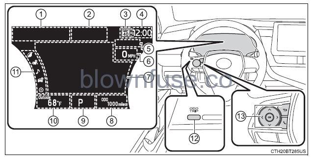 2022 Toyota Camry Multi-information display (7-inch display) (5)