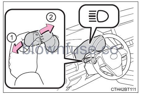 2022 Toyota Camry Operating the lights and wipers fig 11