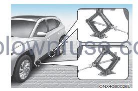 2022 Hyundai Tucson If you have a flat tire (equipped with a spare tire) fig 3