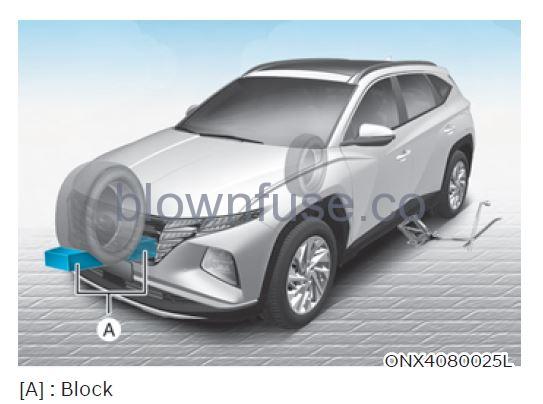 2022 Hyundai Tucson If you have a flat tire (equipped with a spare tire) fig 6