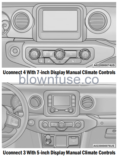 2022 Jeep Wrangler CLIMATE CONTROLS fig 19