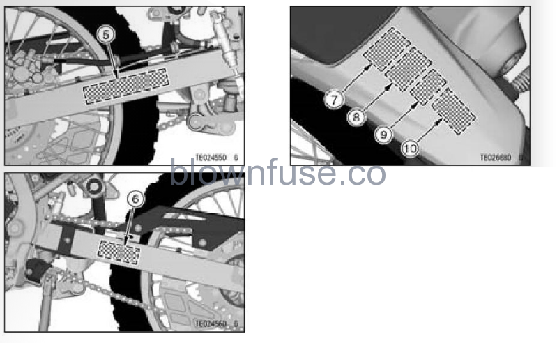 2022-Kawasaki-KLX-230-S/KLX-230-S-ABS-Location-of-Labels-FIG-3