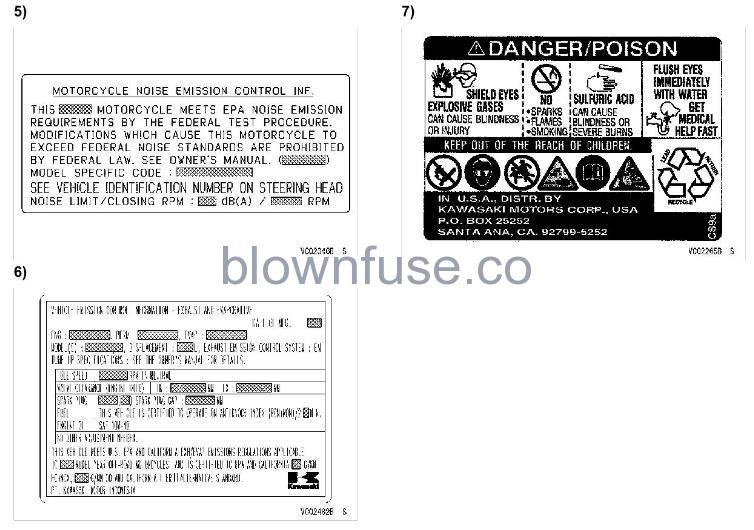 2022-Kawasaki-KLX140R-Location-of-Labels-FIG-6