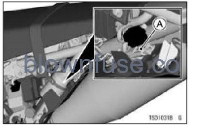 2022-Kawasaki-KLX230-SE-Location-of-DFI-System-Diagnostic-Connector-FIG-1