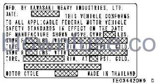 2022-Kawasaki-KLX300/KLX300SM-Location-of-Labels-FIG-13