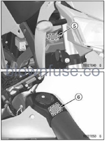 2022-Kawasaki-KLX300/KLX300SM-Location-of-Labels-FIG-4