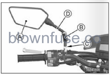 2022-Kawasaki-KLX300/KLX300SM-Rear-View-Mirrors-(KLX300E)-FIG-1