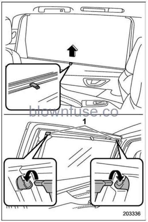 2022 Subaru Ascent Rear door window sunshades (if equipped) fig 1