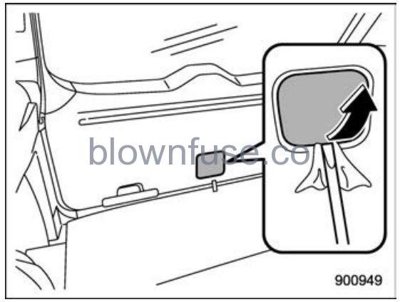 2022 Subaru Ascent Rear gate – if the rear gate cannot be opened FIG 1