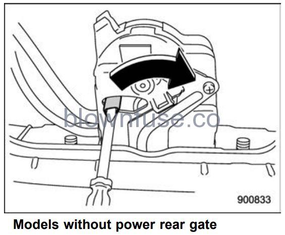 2022 Subaru Ascent Rear gate – if the rear gate cannot be opened FIG 2