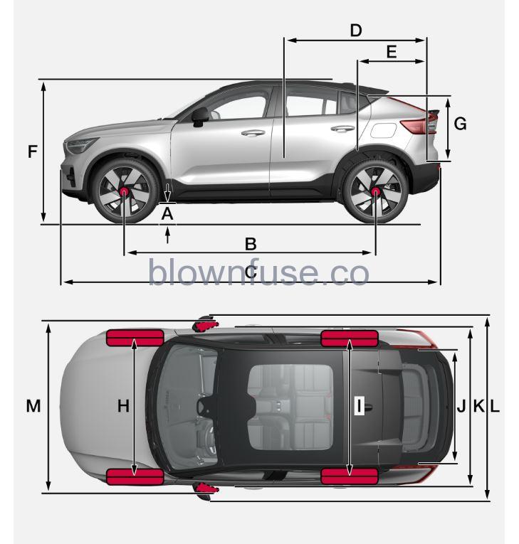 2023 Volvo C40 Dimensions and weights (1)