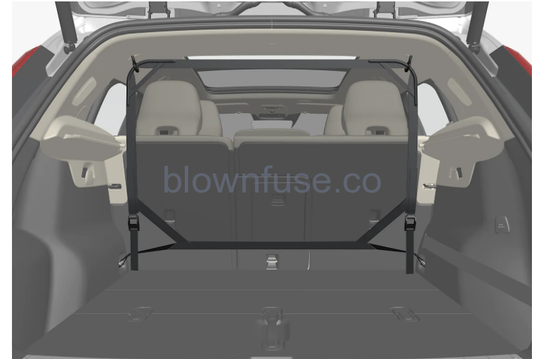 2023 Volvo XC40 Mild Hybrid Safety net, safety grille, and cargo cover FIG 1