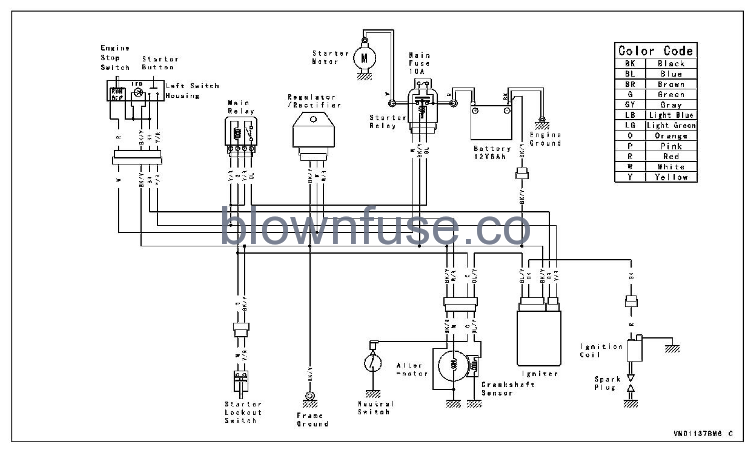 2022 Kawasaki KLX140R L WIRING DIAGRAM fig 1