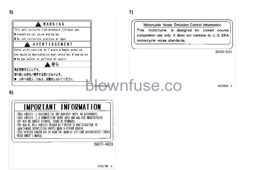 2022-Kawasaki-KX250-Location-Of-Labels-FIG-4