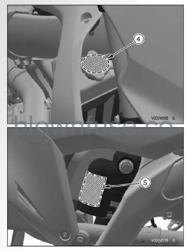 2022 Kawasaki KX450 Location of Labels fig 3