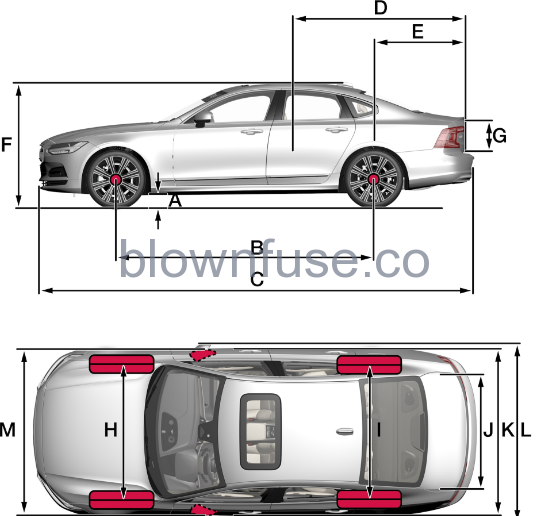 2023-Volvo-S90-S90-Recharge-Plug-in-Hybrid-Dimensions-and-weights-FIG-1