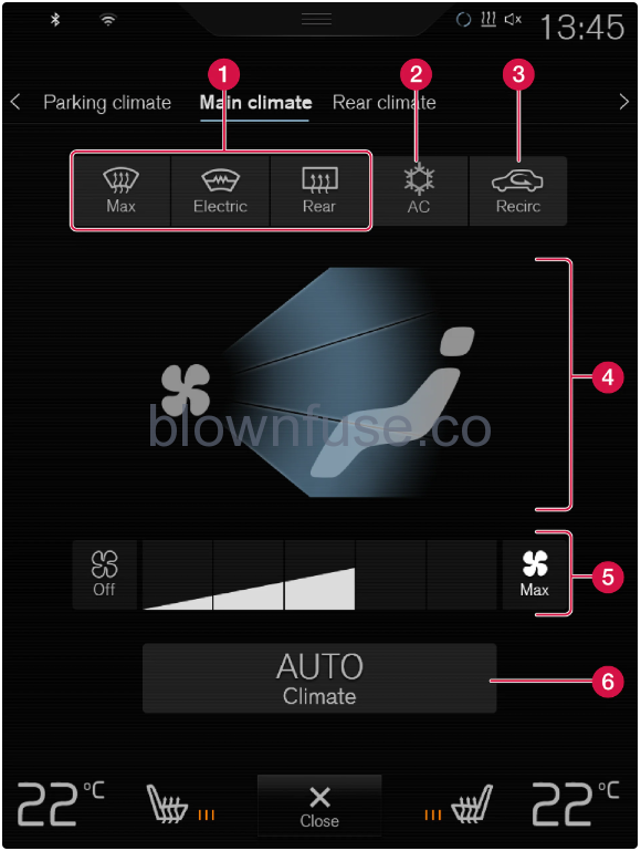 2022 Volvo S60 Climate system controls-Fig-04