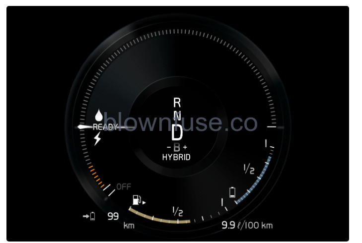 2023 Volvo XC40 Recharge Plug-in Hybrid Gauges and indicators in the driver display fig 12