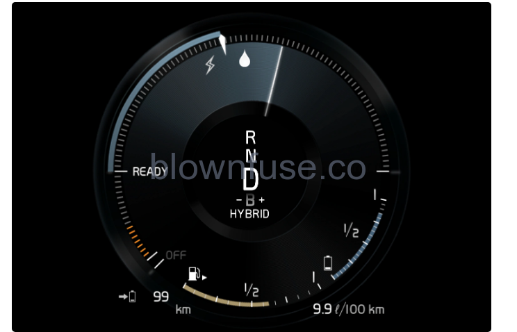 2023 Volvo XC40 Recharge Plug-in Hybrid Gauges and indicators in the driver display fig 13