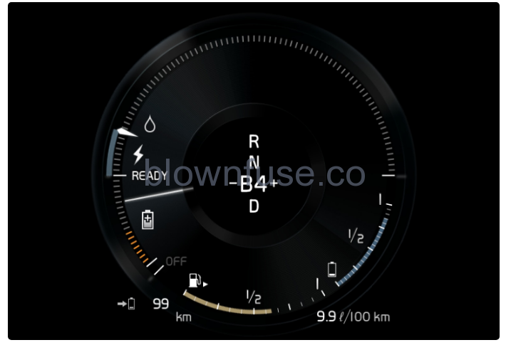 2023 Volvo XC40 Recharge Plug-in Hybrid Gauges and indicators in the driver display fig 14