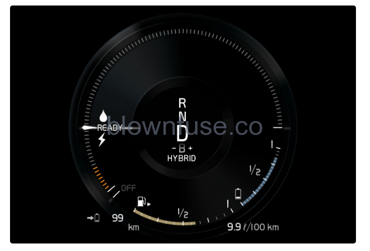 2023 Volvo XC40 Recharge Plug-in Hybrid Gauges and indicators in the driver display fig 6