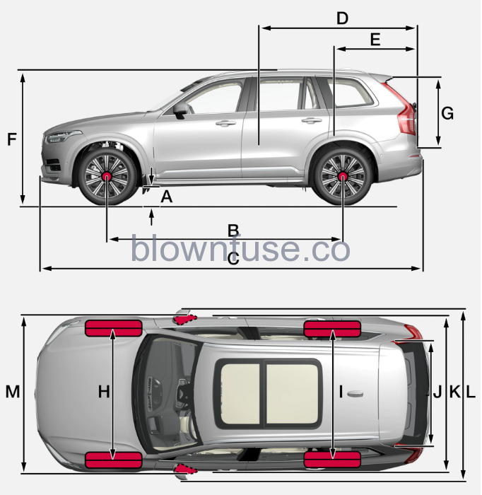 2023-Volvo-XC90-Recharge-Plug-in-Hybrid-Dimensions-and-weights-FIG-1