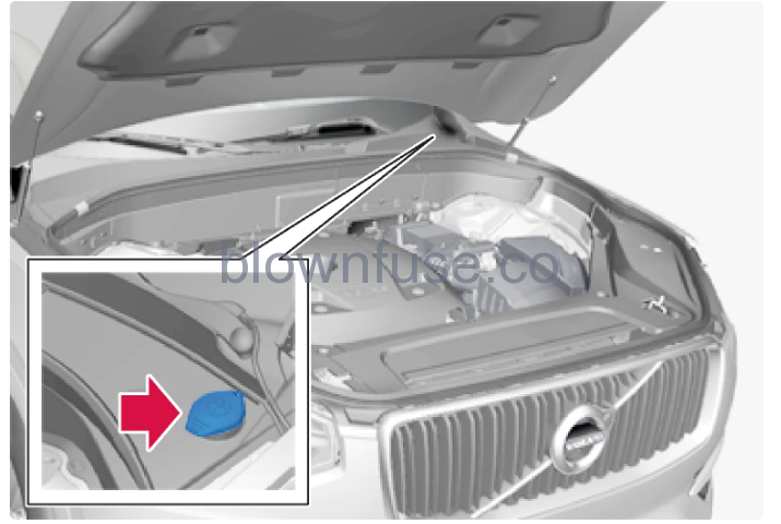 2023 Volvo XC90 Recharge Plug-in Hybrid Wiper blades and washer fluid fig 2