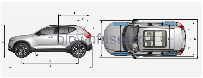 2022-Volvo-XC40-Dimensions-and-weights-FIG-1