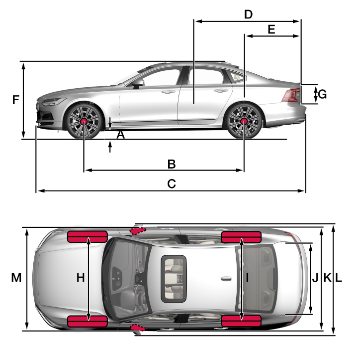 2022 Volvo S90 Recharge Plug-in Hybrid Dimensions and weights-Fig-01