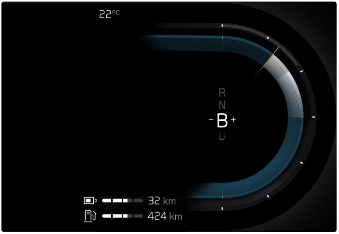 2022 Volvo S90 Recharge Plug-in Hybrid Gauges and indicators in driver display-Fig-07
